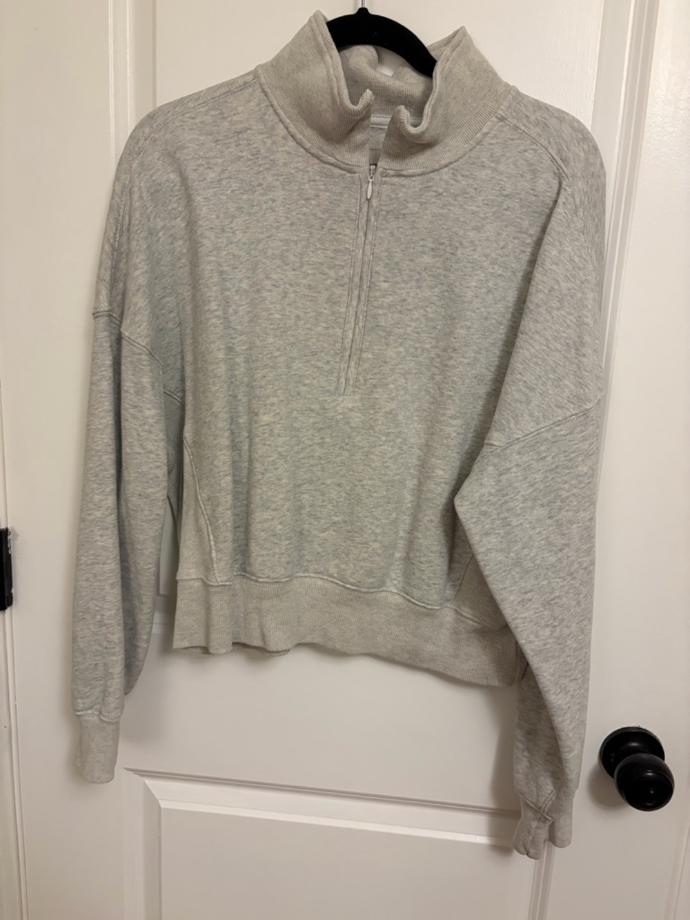 Abercrombie & Fitch Light Gray Half-Zip Turtleneck Pullover